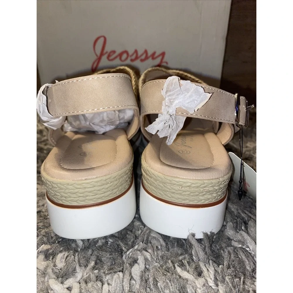 NIB Jeossy Women's Espadrille Wedge Sandals, sz‎ 10